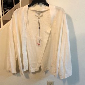 NWT H by Halston White Sheer Blazer for Summer